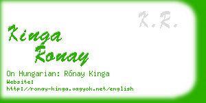 kinga ronay business card
